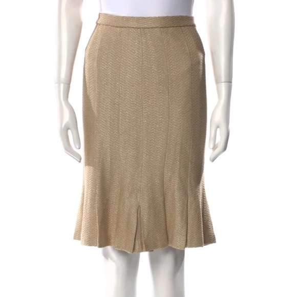 Rare St John by Saks Gold Skirt Size 10 15-16” waist - Picture 3 of 12